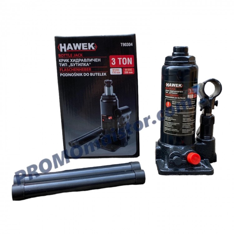 Хидравличен крик HAWEK T90304 тип бутилка 3 тона