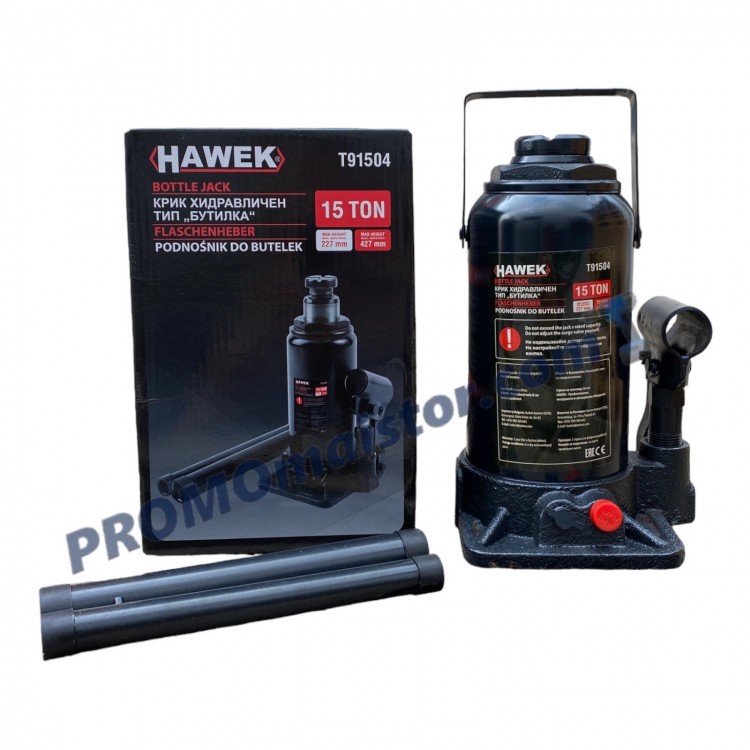 Хидравличен крик HAWEK Т91504 тип бутилка 15 тона