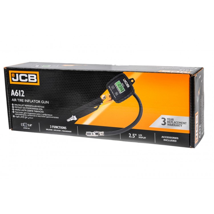 Пистолет за помпане на гуми с дигитален манометър LCD дисплей 0 - 14 Bar, JCB